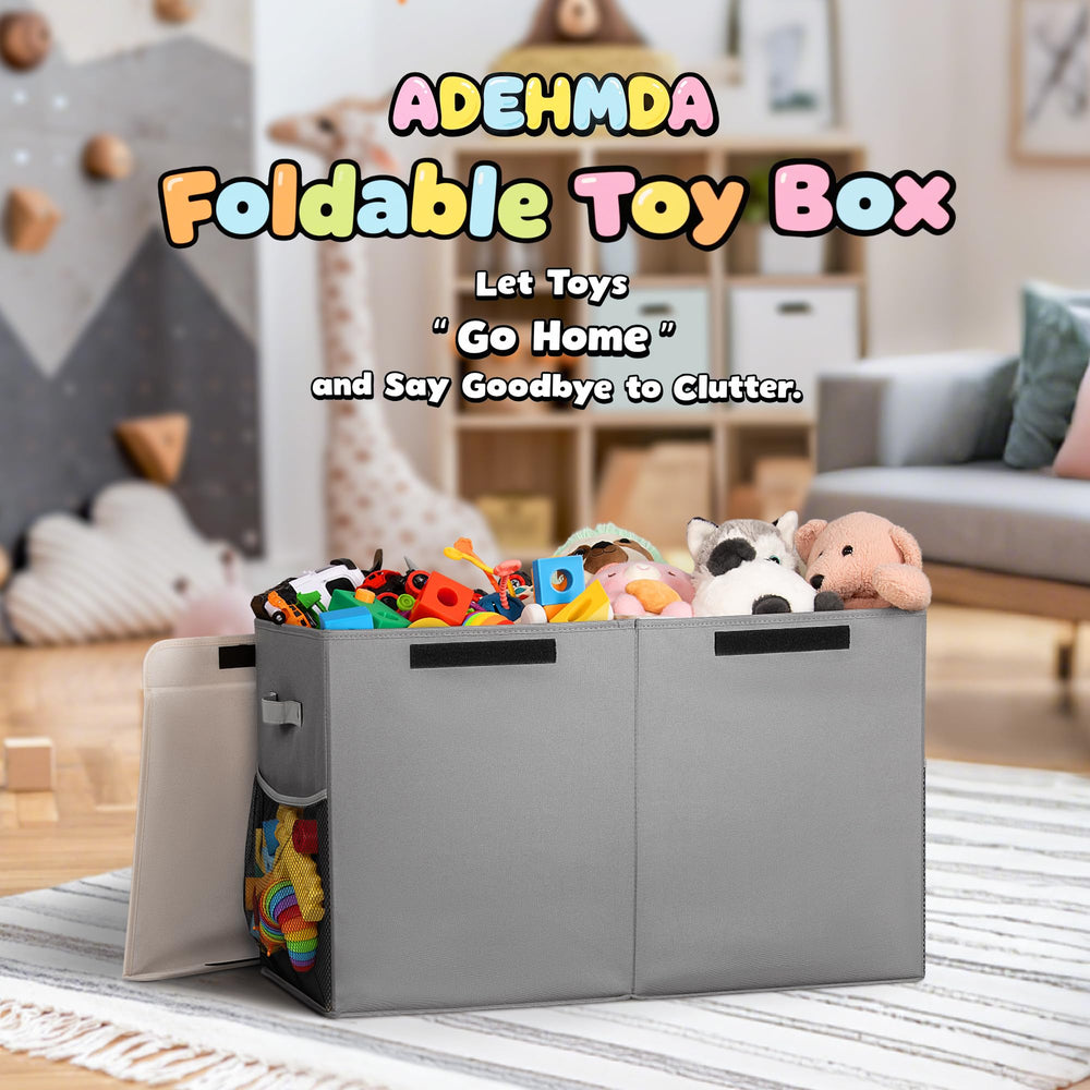 ADEHMDA large foldable toy chest saving space when not in use.