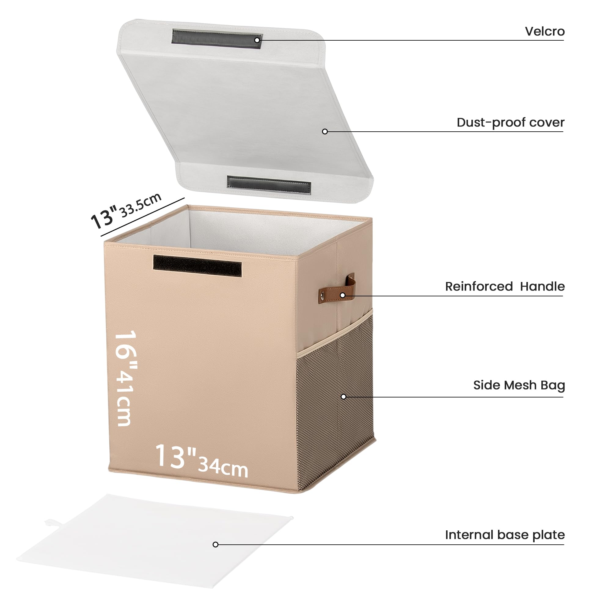 ADEHMDA foldable top with Velcro protects from dust and keeps items accessible.