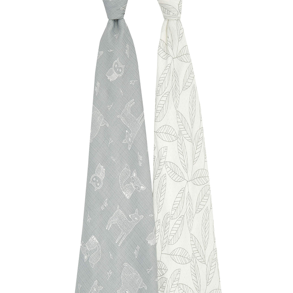 aden + anais silky soft swaddle blanket laid flat, showcasing large 44x44 inch size