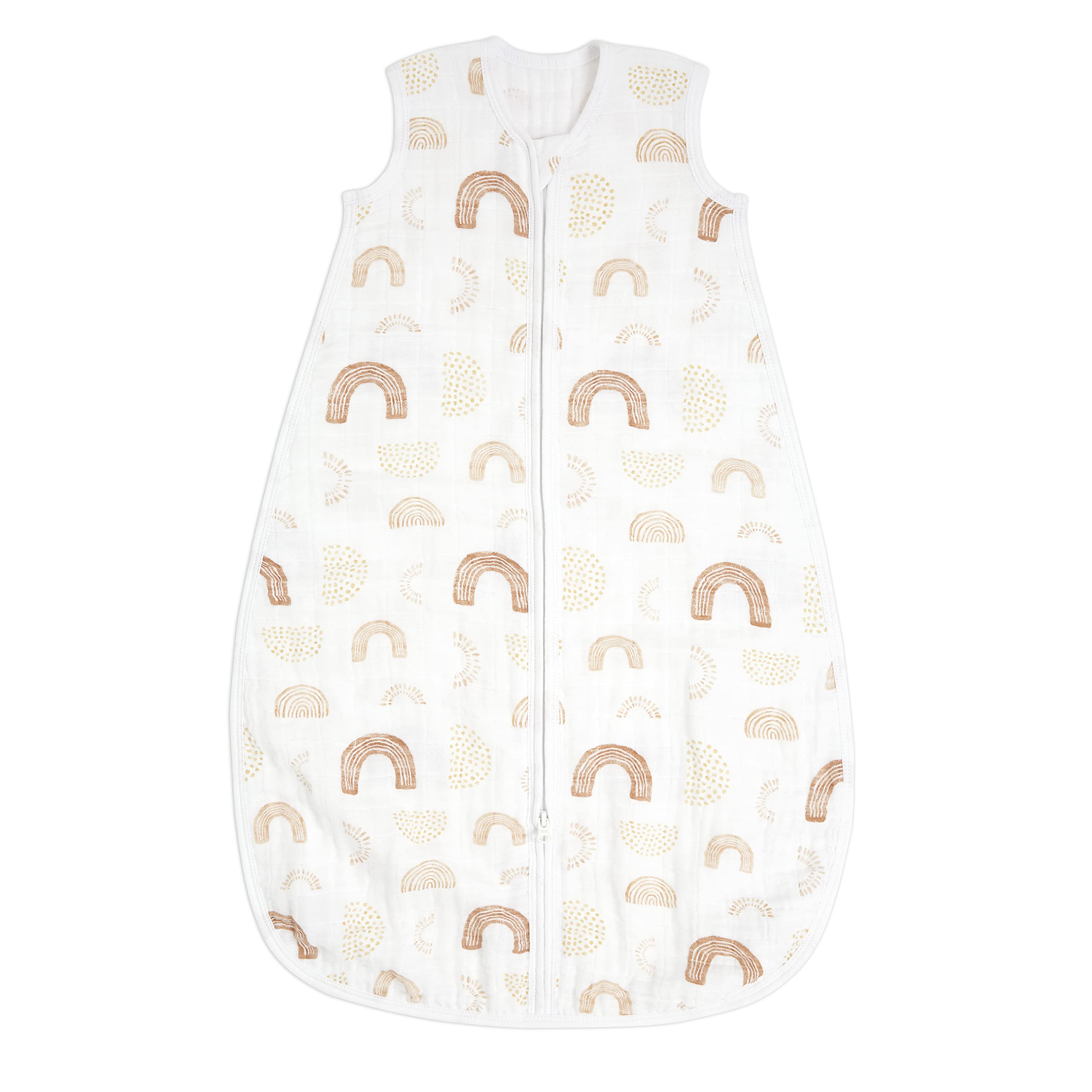 aden + anais wearable baby sleeping bag, closed, breathable muslin for safe sleep.
