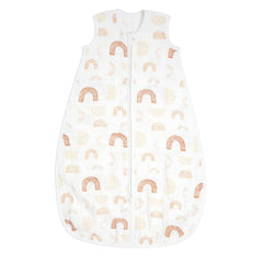 aden + anais wearable baby sleeping bag, closed, breathable muslin for safe sleep.