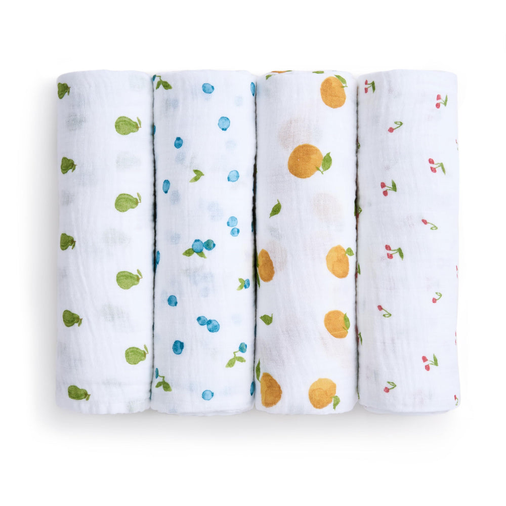 aden + anais boutique organic swaddle 4pack packaging shows eco-friendly materials and premium muslin