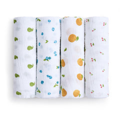 aden + anais boutique organic swaddle 4pack packaging shows eco-friendly materials and premium muslin