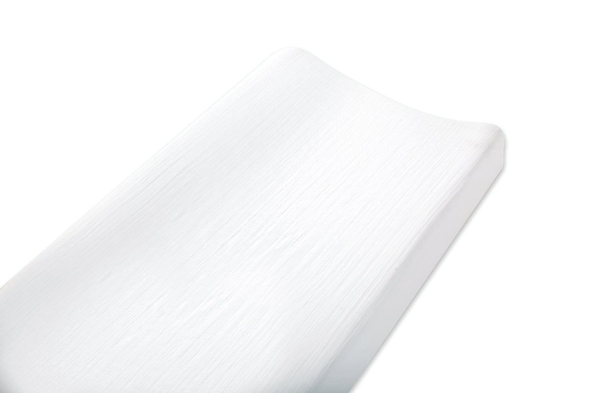 Aden Anais changing pad cover solid white with breathable muslin for baby comfort