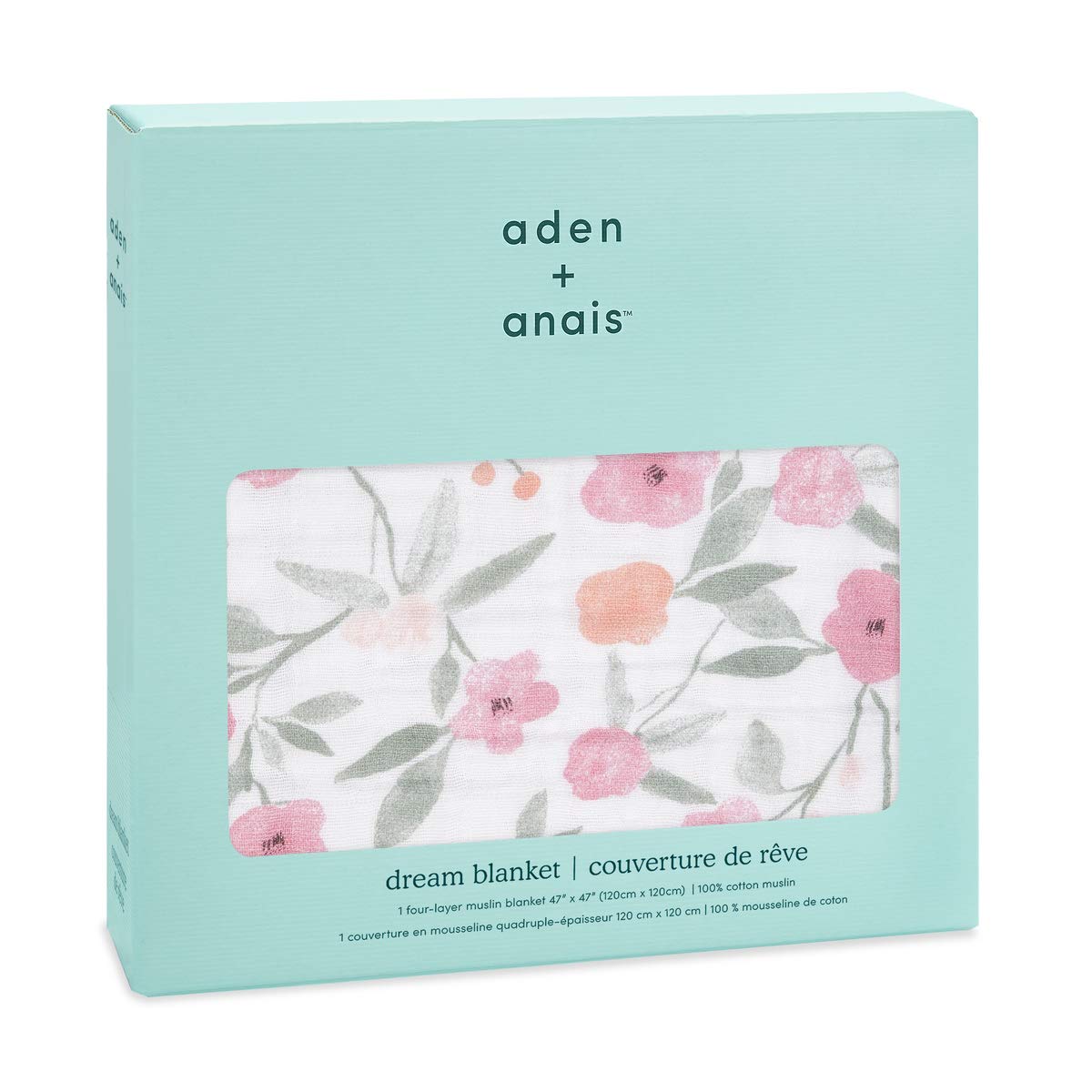 aden + anais dream blanket 47x47 flat lay highlights large size for nap time