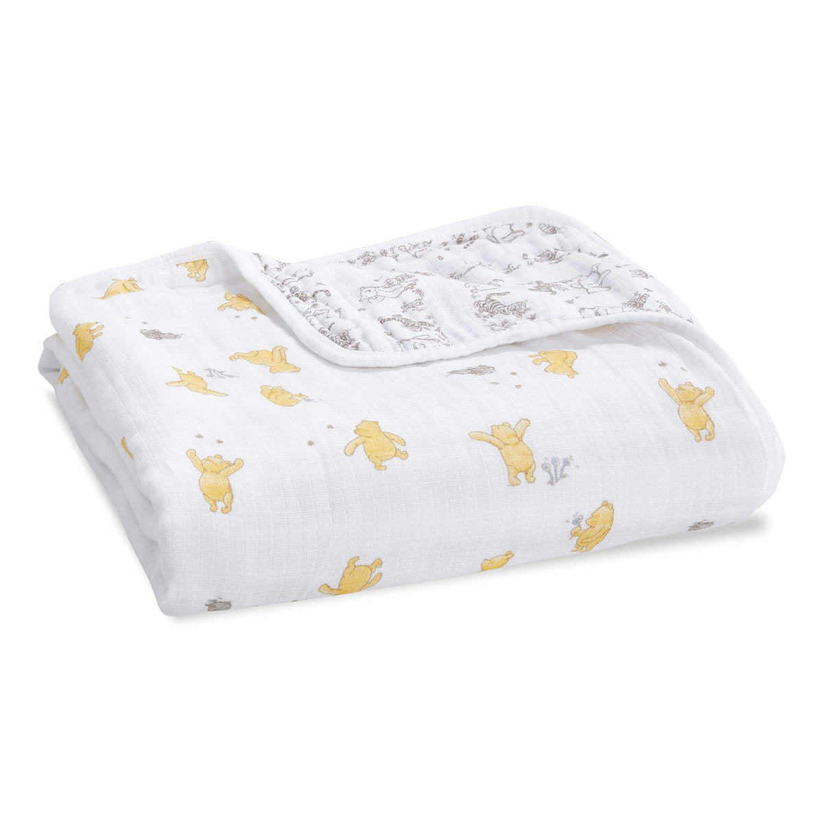 aden + anais Dream Blanket Winnie The Pooh graphic adds cozy charm to crib time