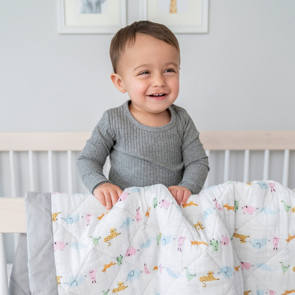 aden + anais essentials reversible blanket back closeup highlights poplin backing