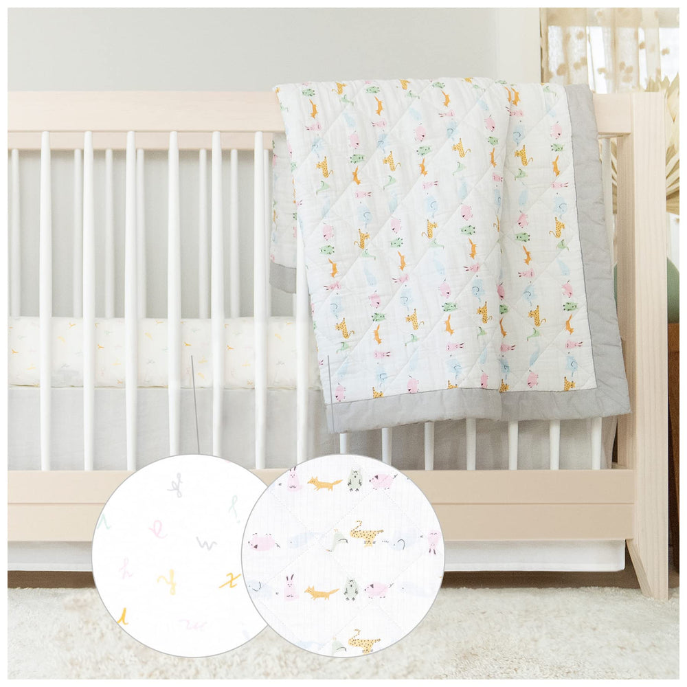 aden + anais essentials crib sheet closeup for cool, comfortable sleep