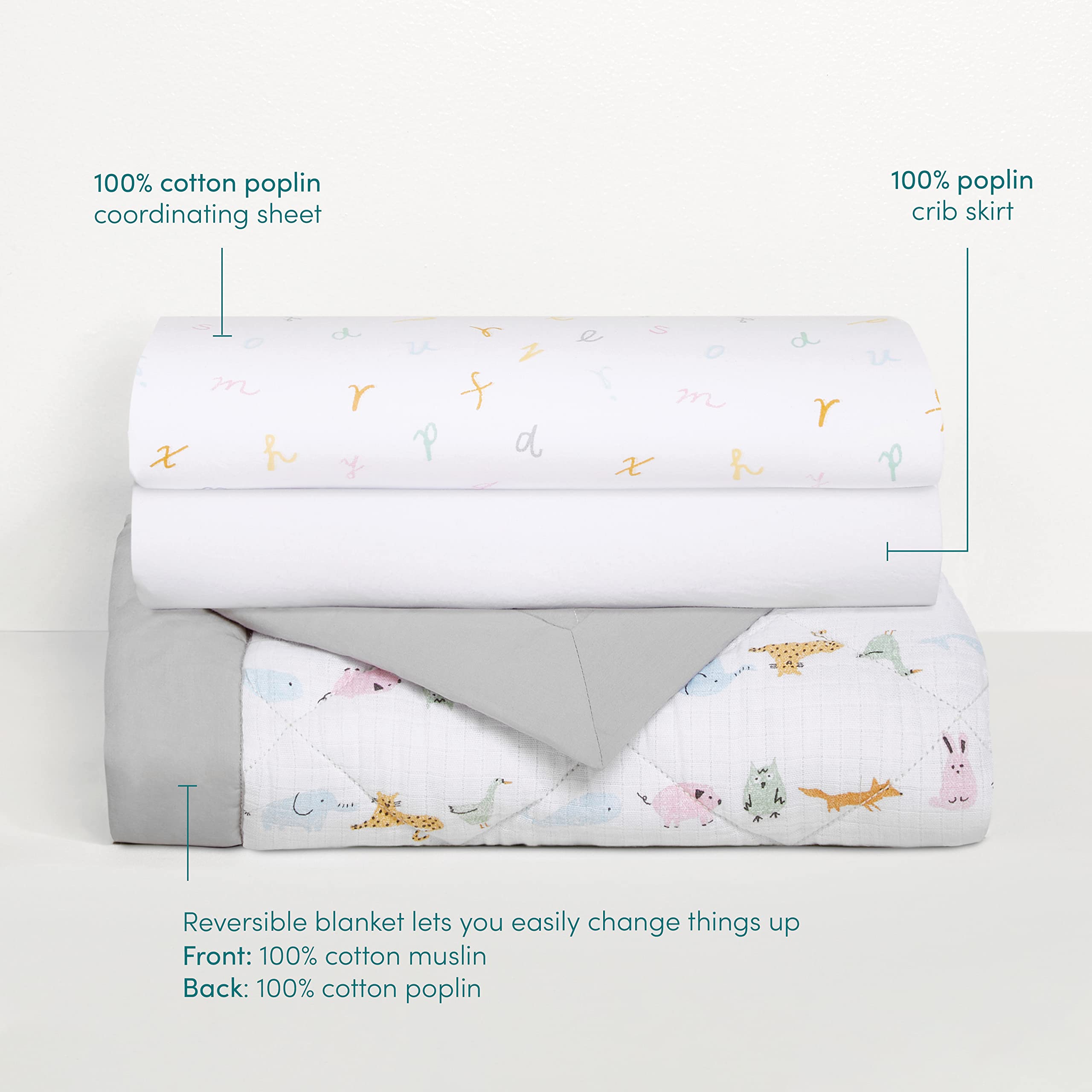 aden + anais essentials crib skirt closeup adds tidy nursery look