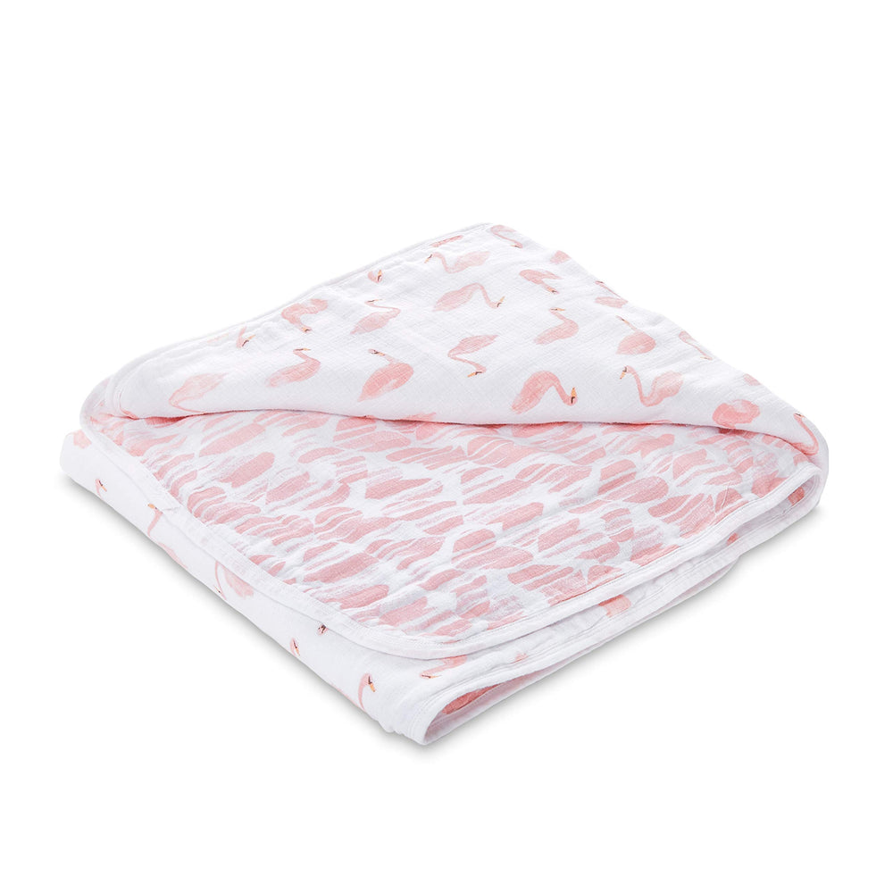aden and anais Essentials Dream Blanket with swans pattern for cozy nursery moments