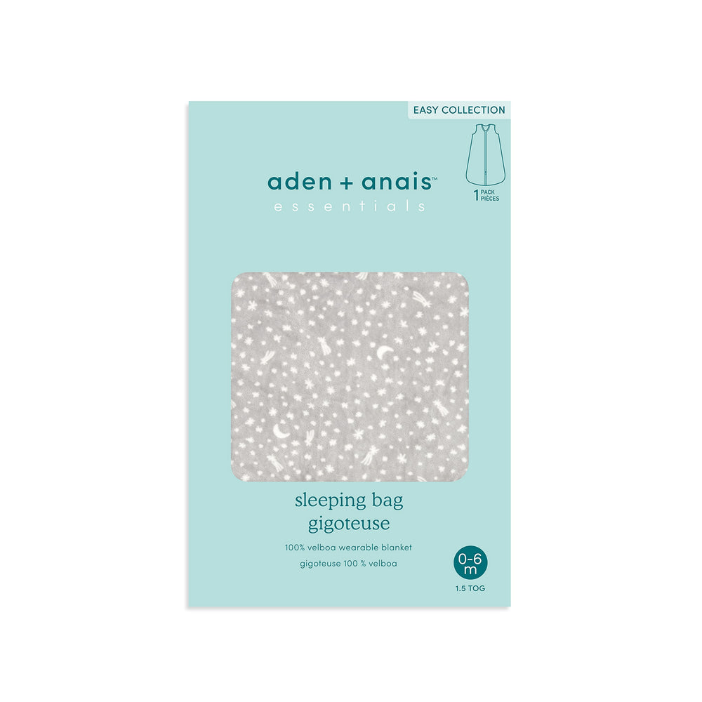 aden + anais Essentials Easy Sleeping Bag velboa fabric offers soft warmth without overheating.
