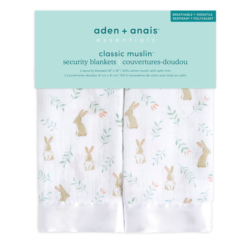 Issie security blanket by aden andanais with satin trim for comforting textures and softer feel.