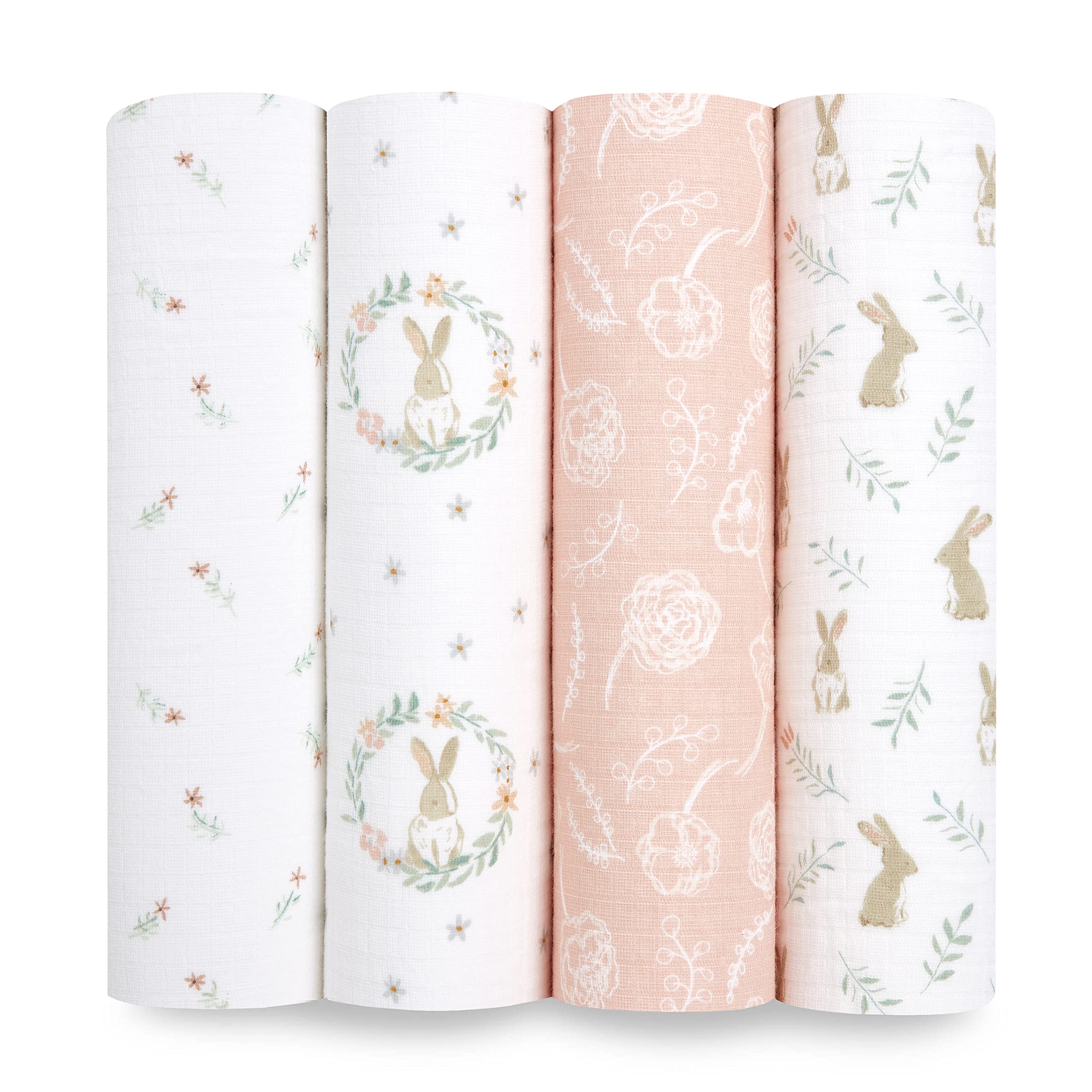aden +anais Essentials muslin swaddle 44x44 blanket for breathable comfort