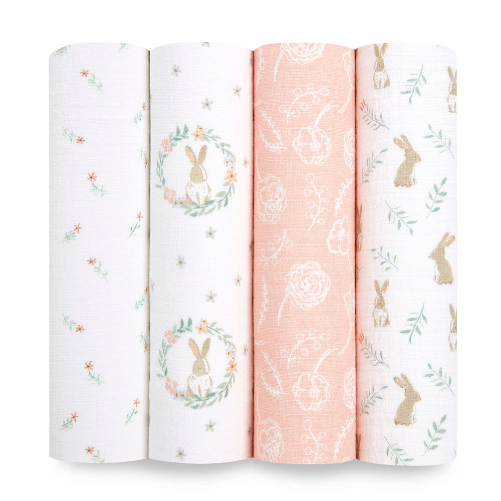 aden +anais Essentials muslin swaddle 44x44 blanket for breathable comfort