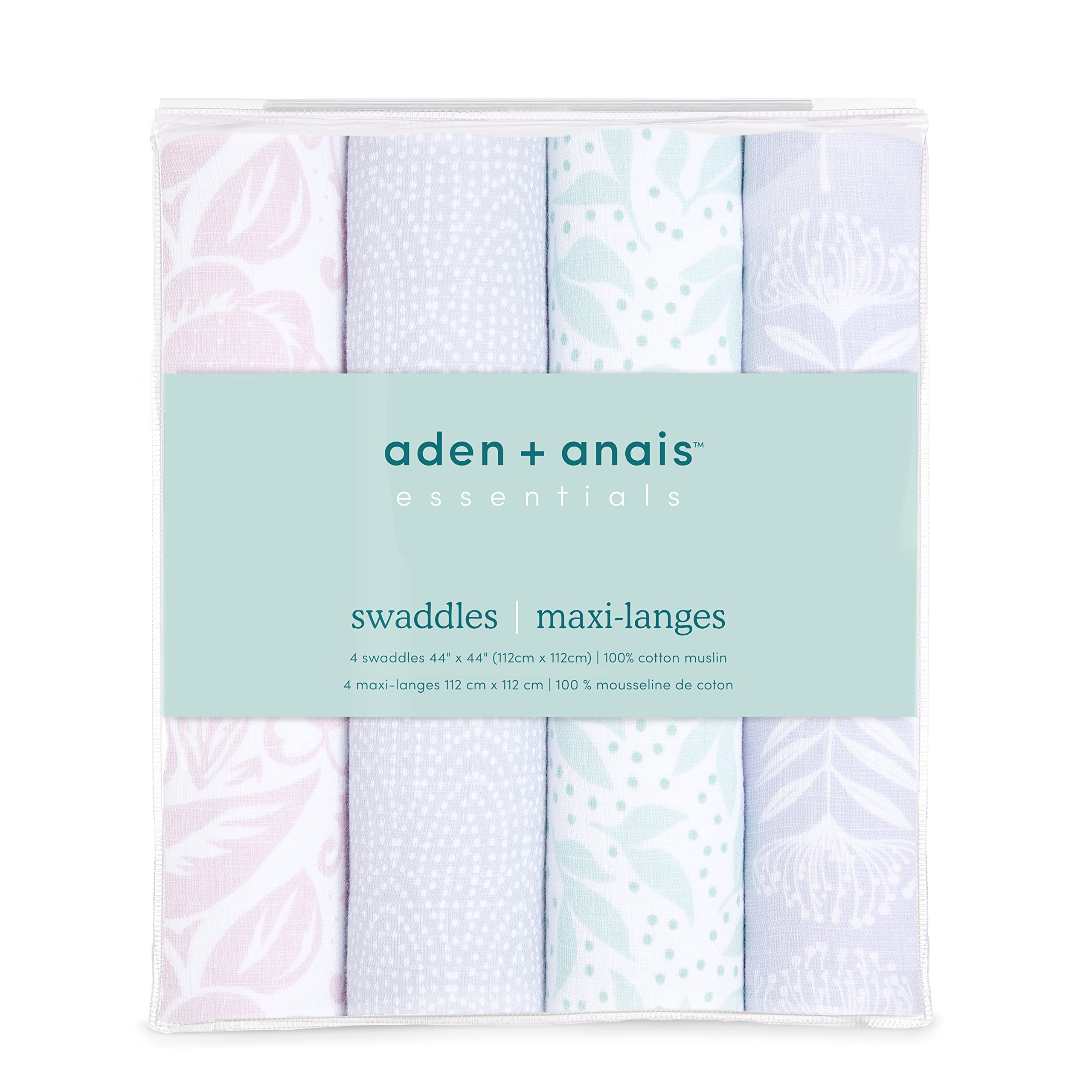 aden-anais muslin swaddle blanket, breathable fabric helps regulate baby temperature.