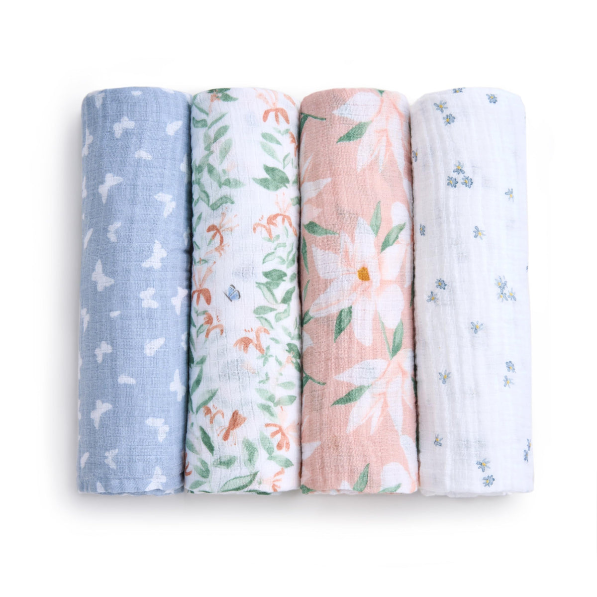 aden + anais Butterfly Garden swaddle, breathable cotton, ideal for gentle newborn swaddling.