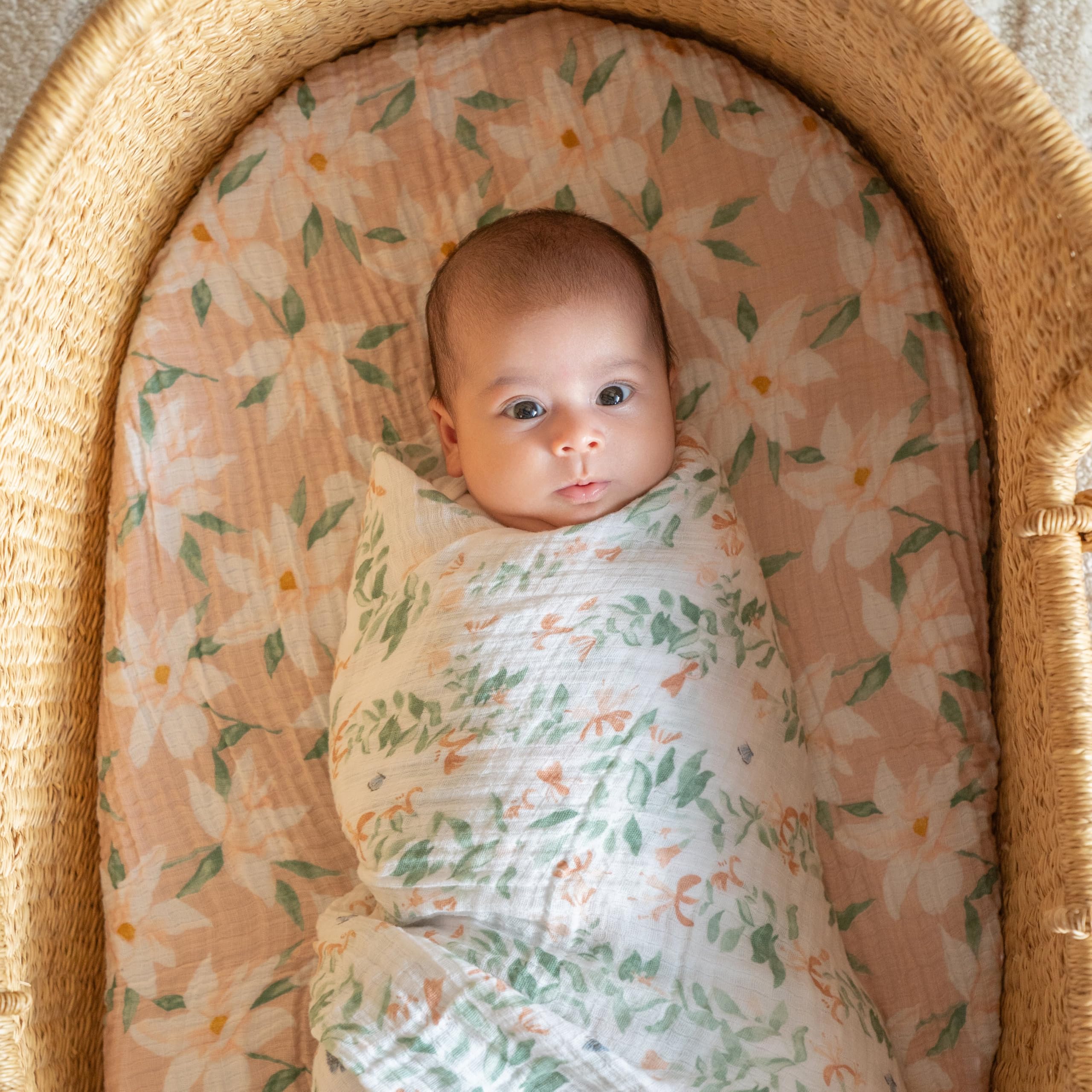 aden + anais butterfly garden soft-touch swaddle: gentle on baby skin.
