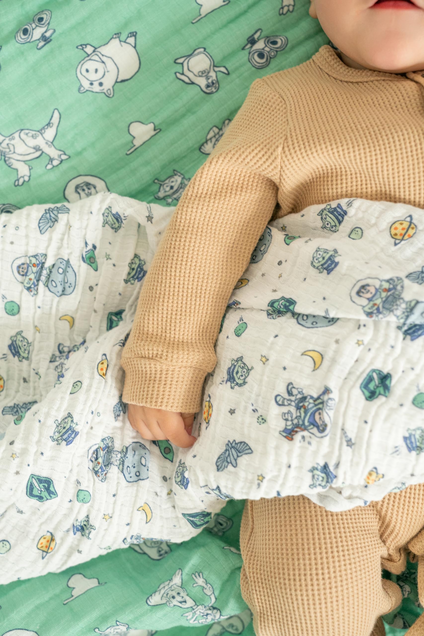 aden + anais Essentials Muslin Swaddle nursing cover, convenient for feeding.