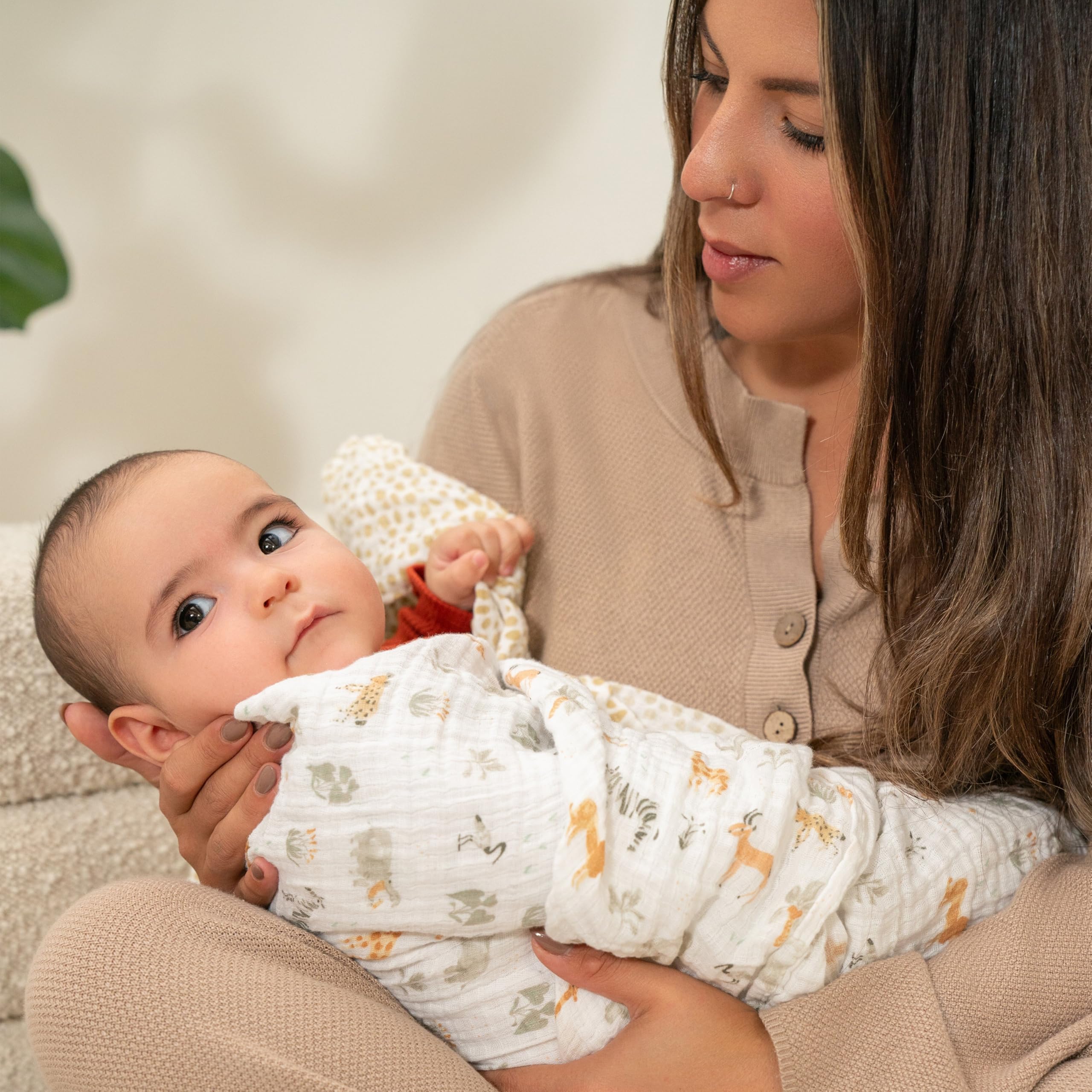 aden + anais essentials swaddle blanket in open weave for cooler baby time