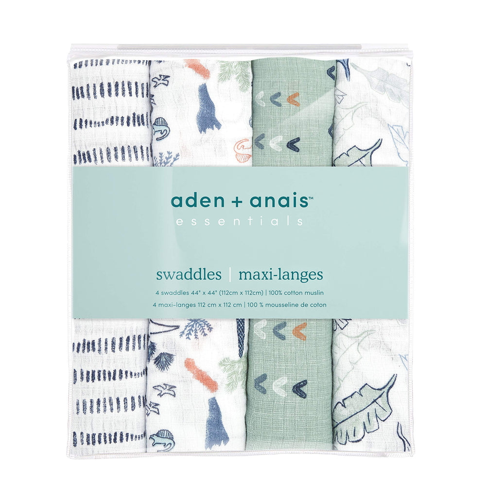aden + anais Essentials swaddle in multiuse design for blankets, covers, and burp cloths.