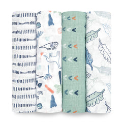 aden + anais Essentials swaddle blanket in soft muslin for cozy newborn cuddles.