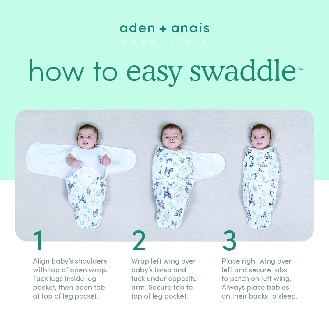 aden + anais Velboa wrap in Blue Scandinavian Sky for calming swaddles.