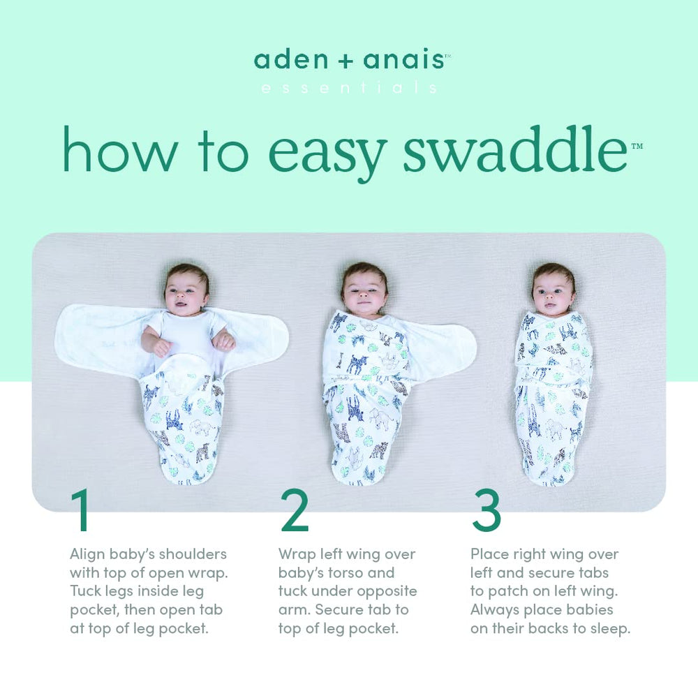 aden + anais Velboa wrap in Blue Scandinavian Sky for calming swaddles.