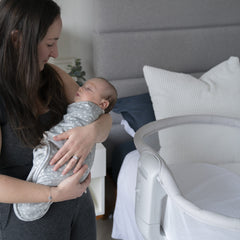 aden + anais Velboa wrap in newborn blue for cozy swaddling.