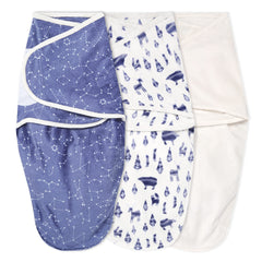 aden + anais Velboa wrap 3-pack with zipper bottom enables quick diaper changes.