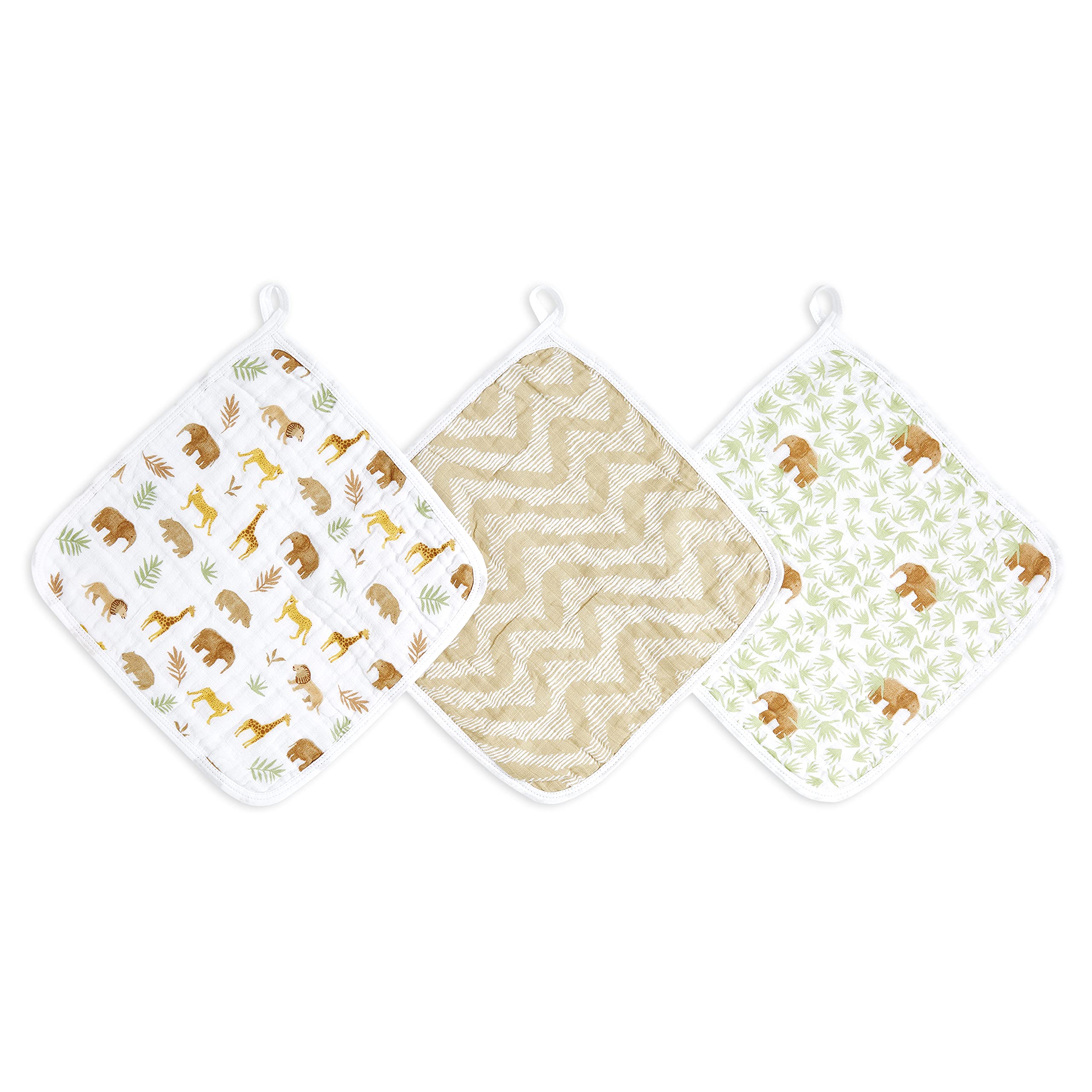 aden + anais essentials washcloths 3-pack for gentle baby cleansing