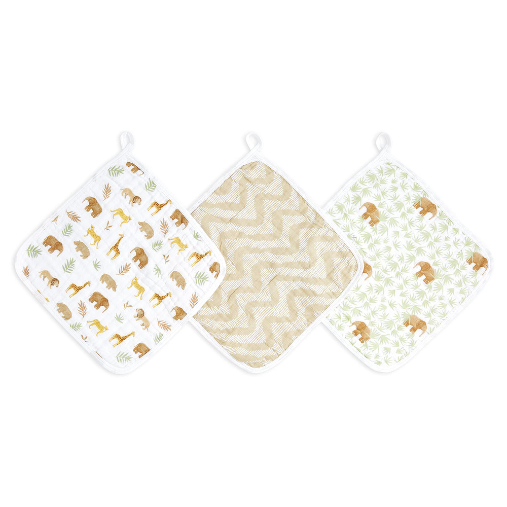 aden + anais essentials washcloths 3-pack for gentle baby cleansing