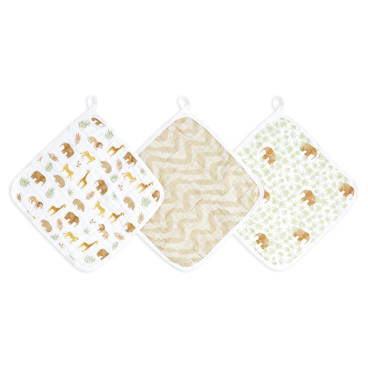 aden + anais essentials washcloths 3-pack for gentle baby cleansing