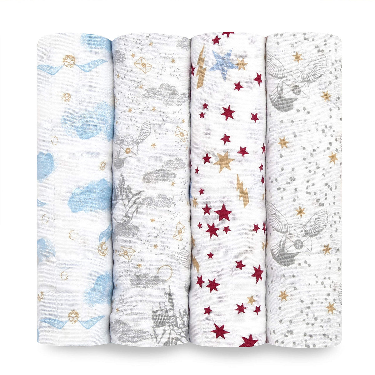 aden + anais Harry Potter swaddle blanket pattern for cozy naps