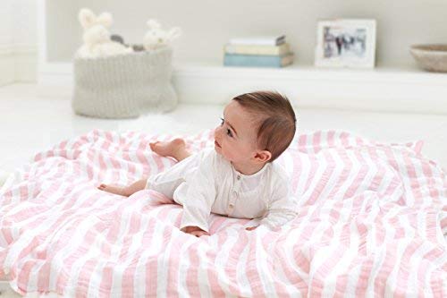 aden +anais Heart Breaker muslin swaddle demonstrates breathable fabric in action
