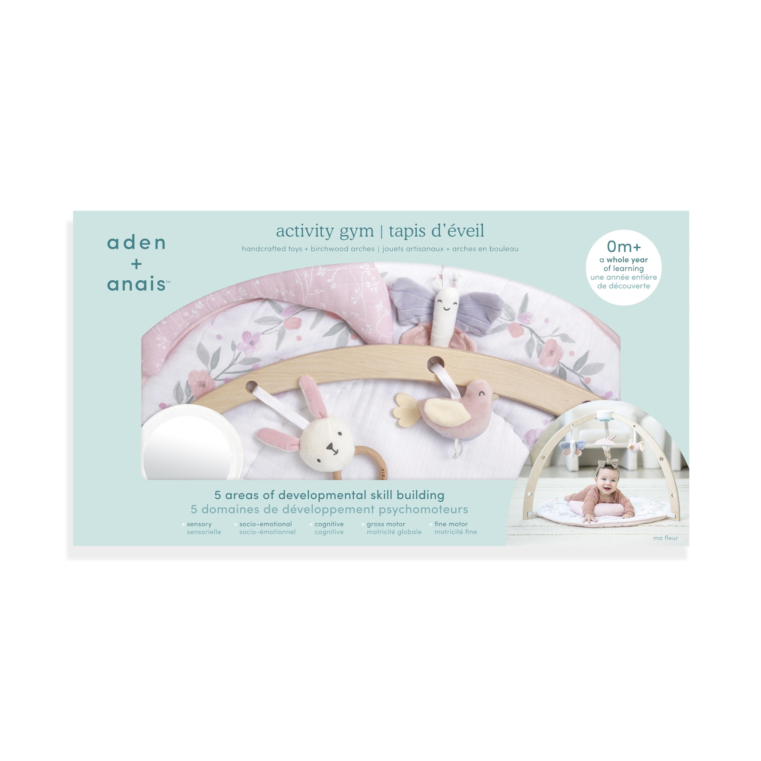 aden + anais Play and Discover Activity Gym soft muslin and plush textures