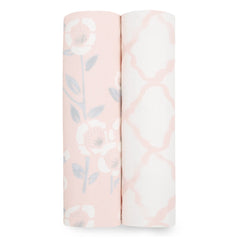 aden + anais Silky Soft Swaddle Blanket front view, ultra-soft bamboo muslin.