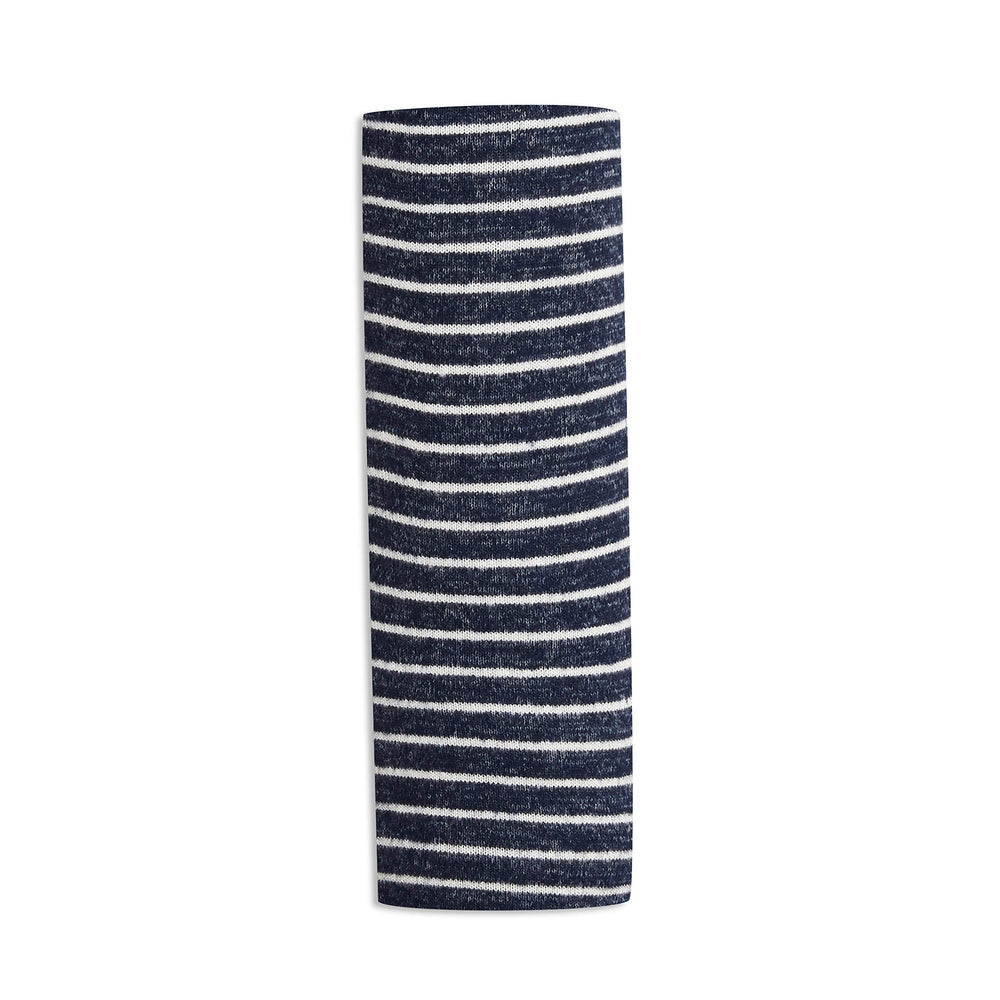 aden + anais Snuggle Knit navy stripe blanket for gentle swaddling and cozy warmth