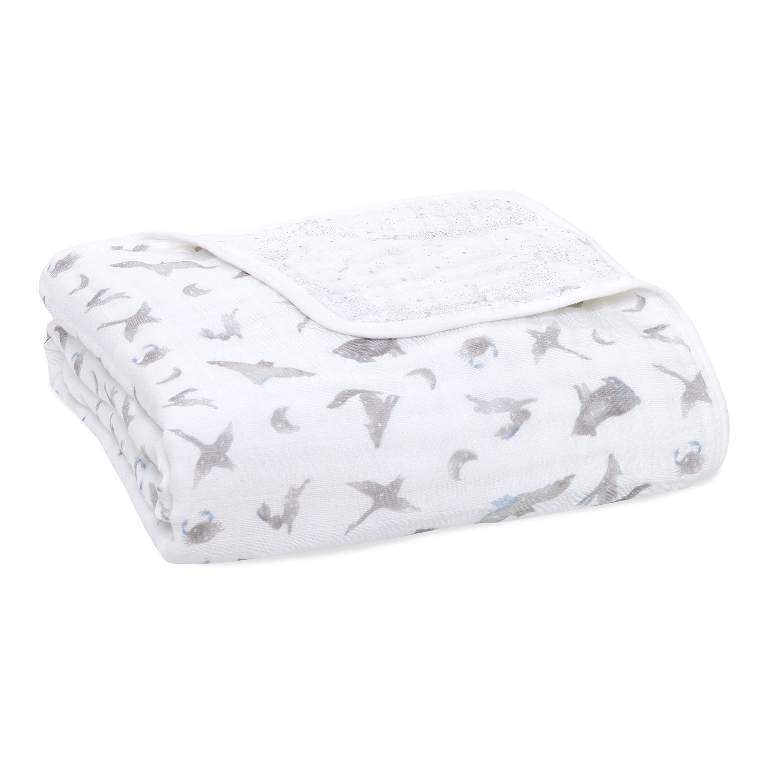 aden-anais stars blanket close-up, soft muslin for cozy naps