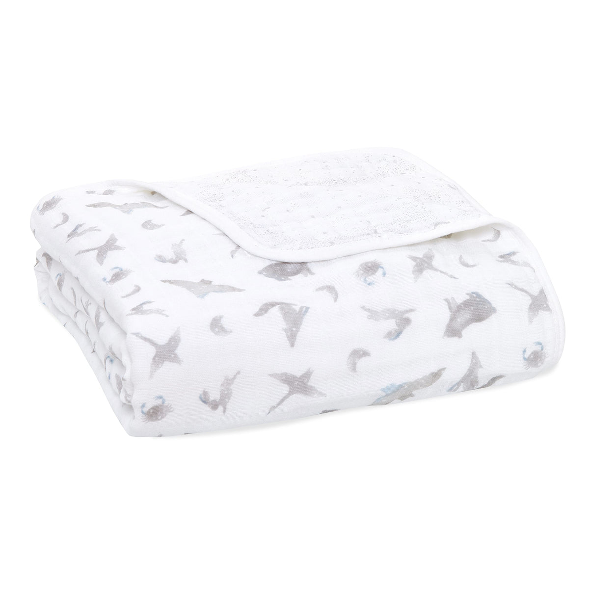aden-anais stars blanket close-up, soft muslin for cozy naps