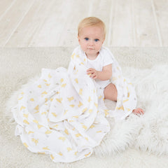 aden + anais Winnie and Friends swaddle gift set displayed for newborns