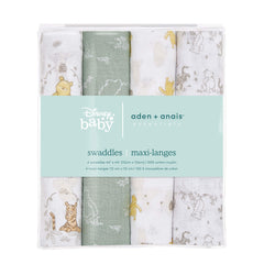aden + anais Winnie and Friends muslin texture emphasizes soft, durable fabric