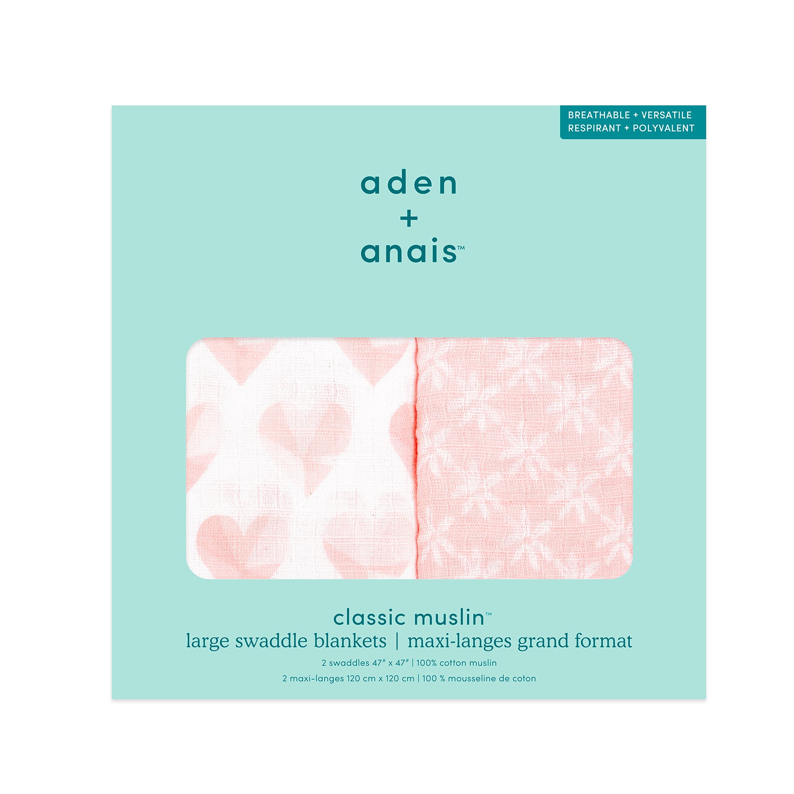 aden and anais swaddle blanket used as a receiving blanket for versatility