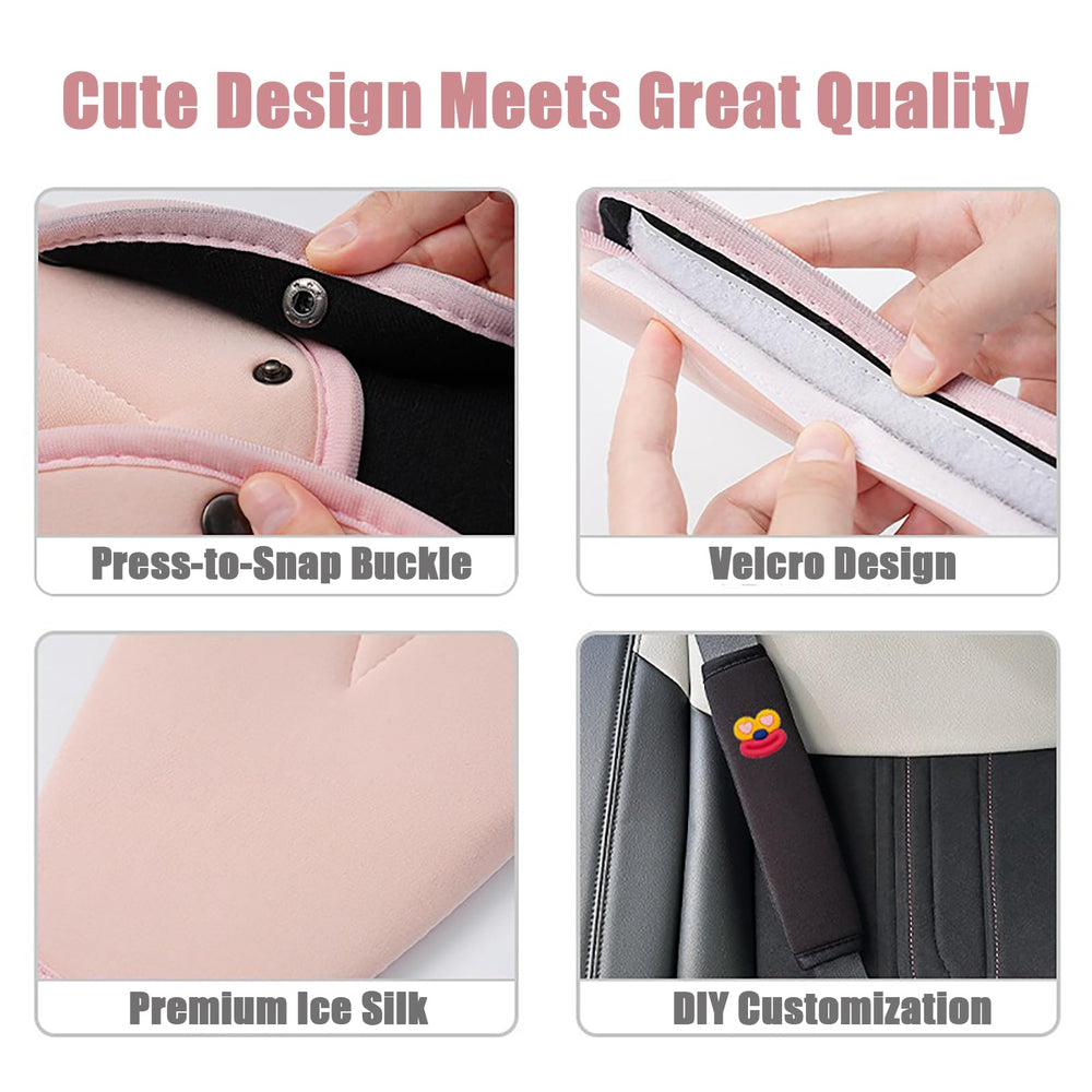 ADKBO seatbelt cover pad on car seat demonstrates cushioned comfort.