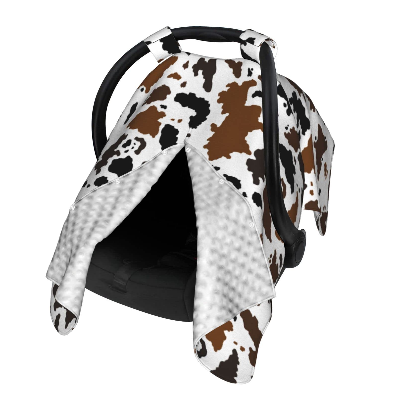adnvswu Brown Black Cow Skin car seat cover provides 360° protection on the go