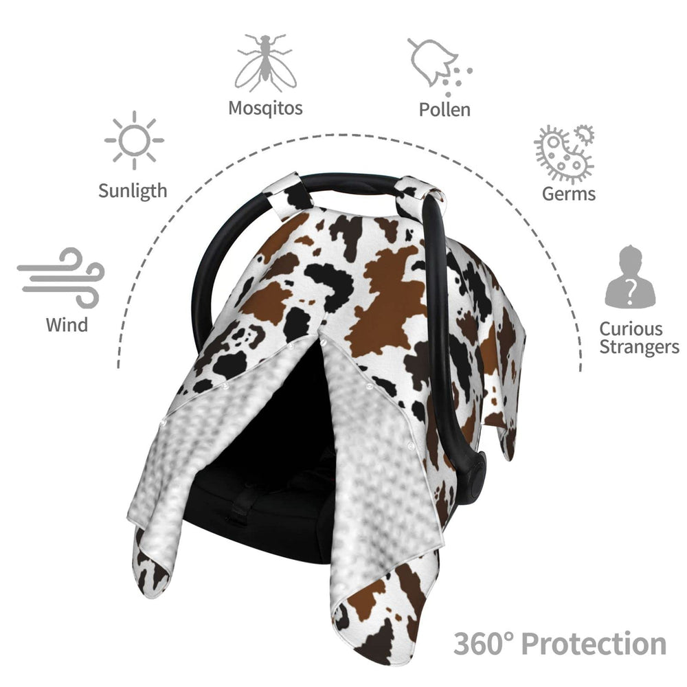 adnvswu Brown Black Cow Skin size 39x27.5 inches fits most car seats