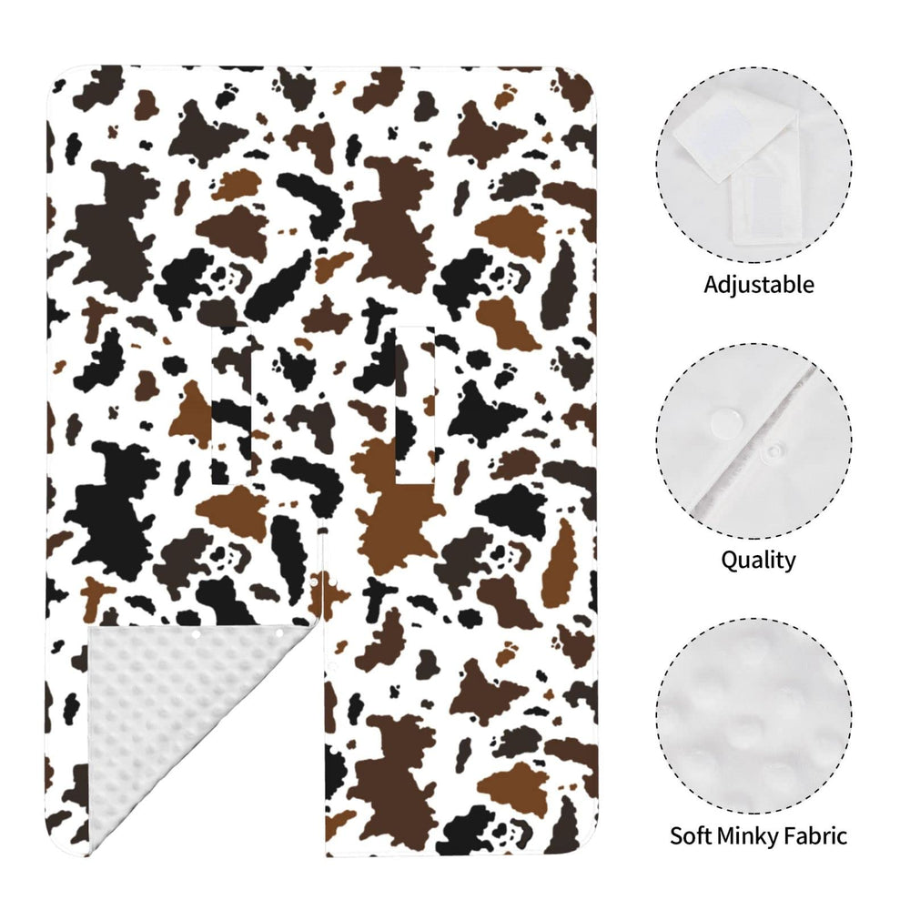 adnvswu Brown Black Cow Skin plush back feels soft against baby