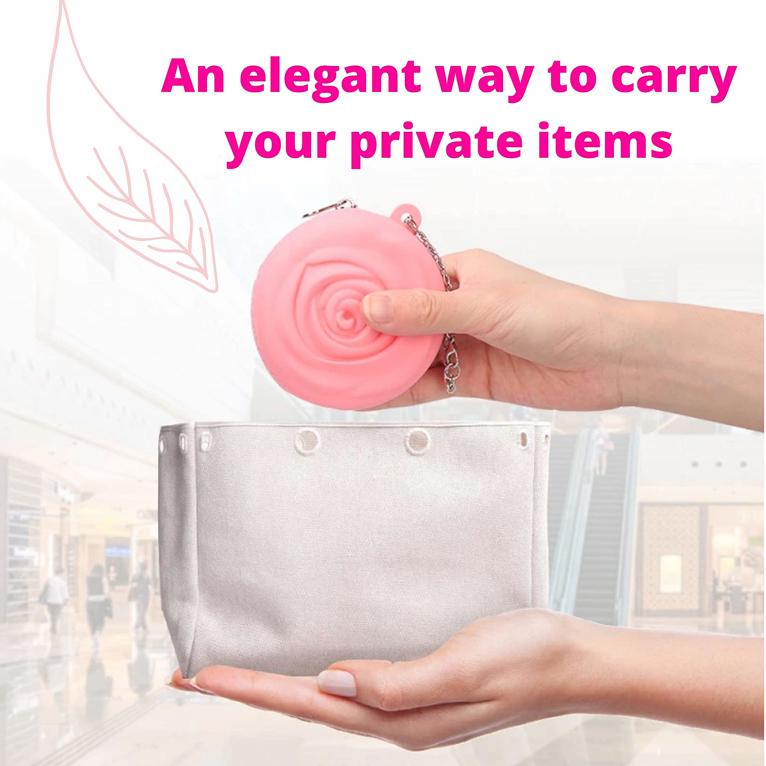 Adorable Pink Peri rose design case ideal for multipurpose storage.