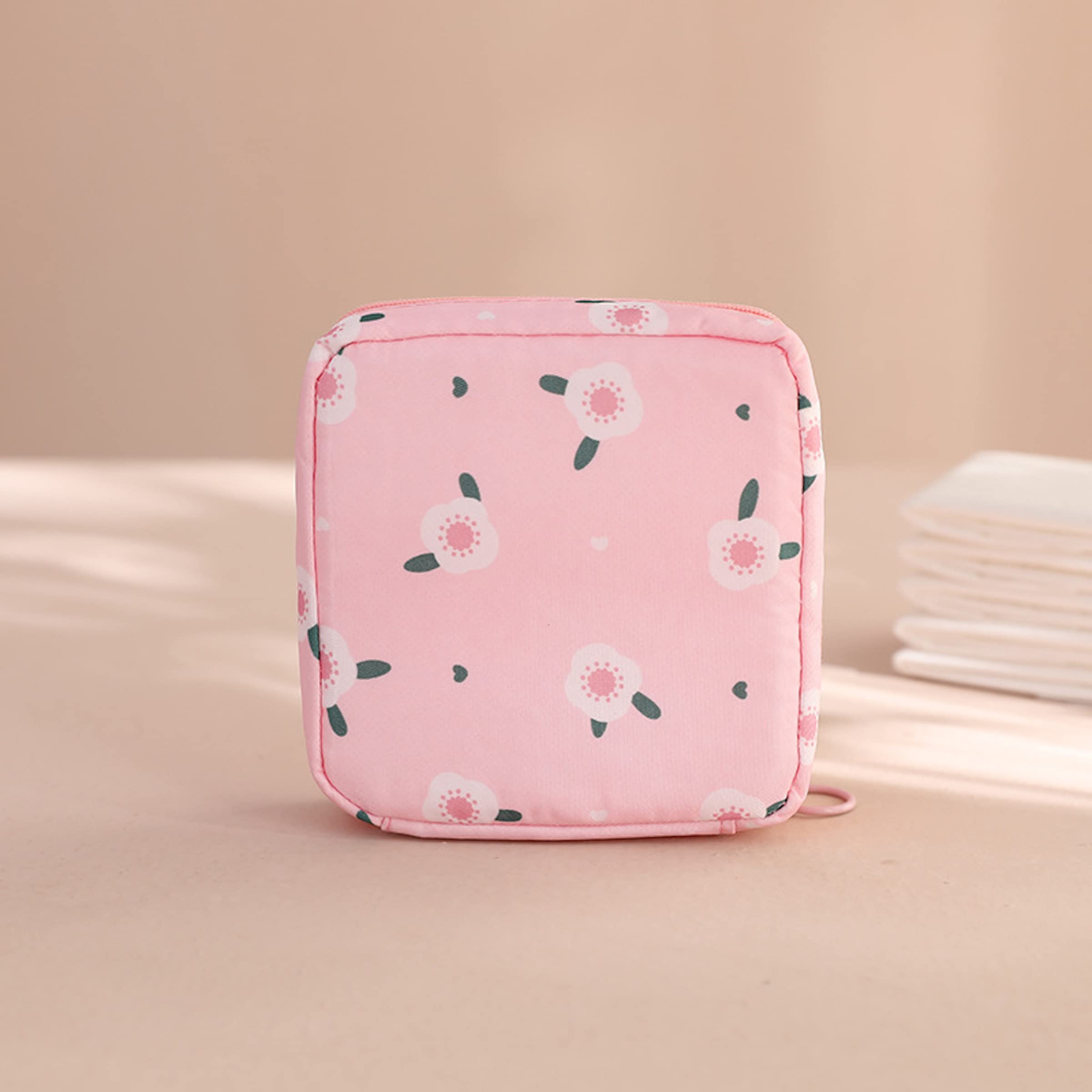 Adorable Pink Peri pocket-size bag front view for compact carry