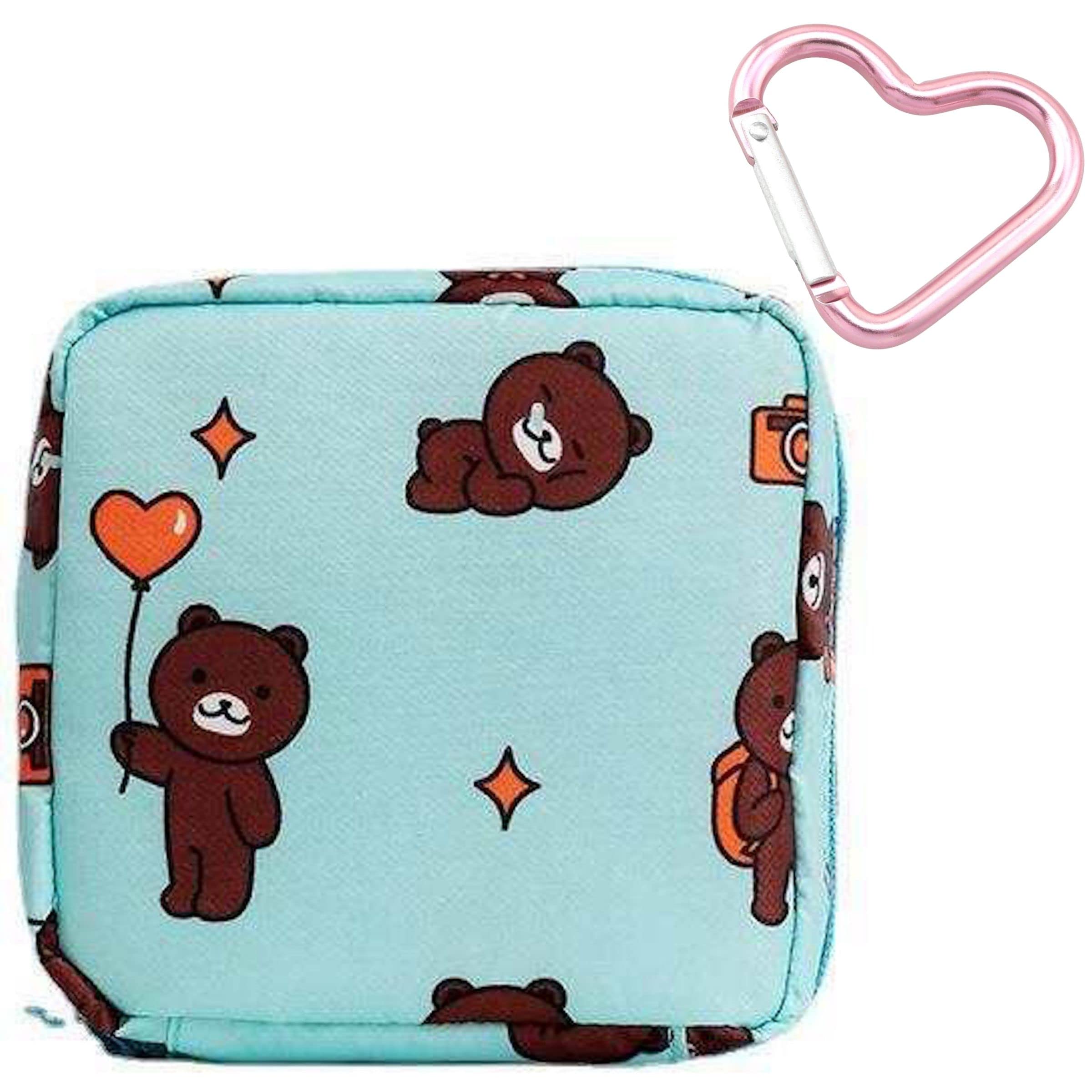 Adorable Pink Peri pocket-size bag, waterproof and portable for tidy on-the-go storage.