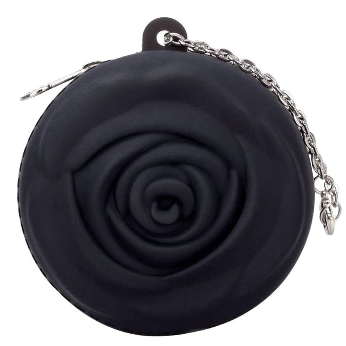Adorable Pink Peri rose-design silicone storage bag keeps items organized and secure.
